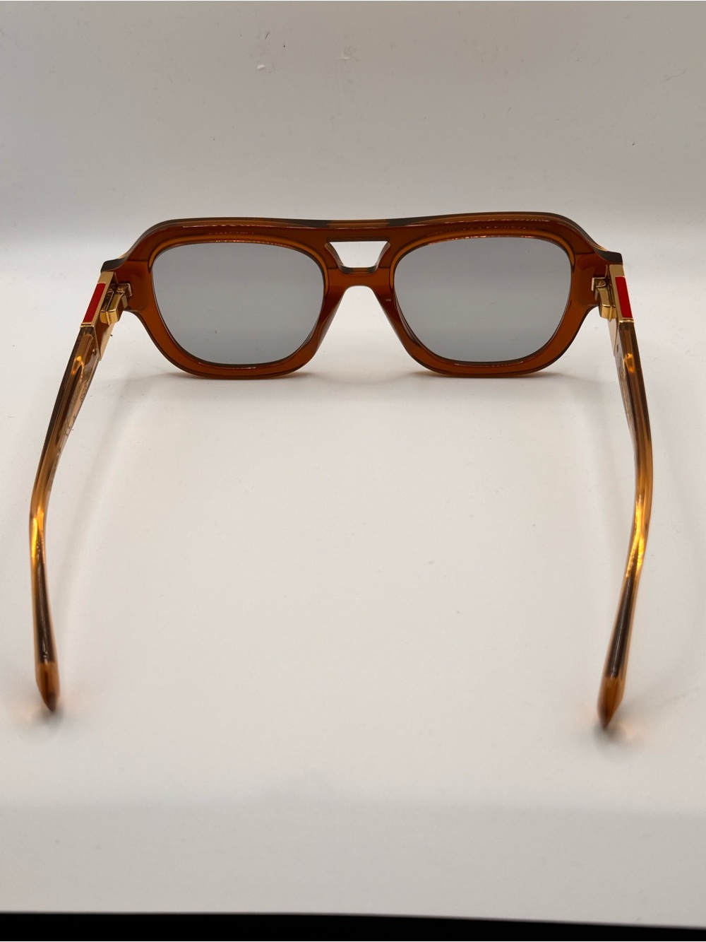 Kuboraum Maske S6 Amber Gold Rectangular Sunglasses 53□20 Handmade Italy - Picture 5 of 6